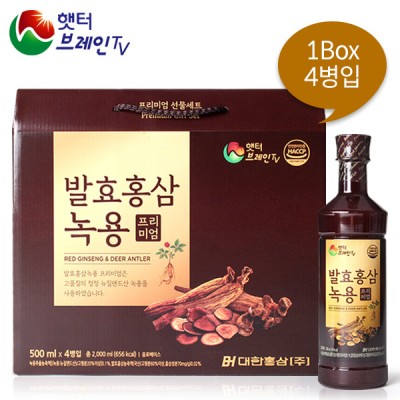 [대한홍삼] 발효홍삼 녹용 프리미엄  500ml*4병 상품이미지