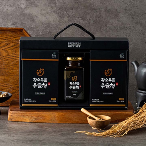 청년농부 황소무릎우슬청 스틱 선물 유리병 350g + 스틱형 10g x 40입 X 2박스