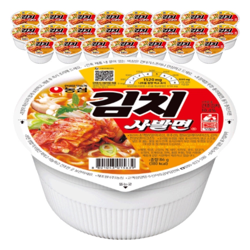 농심 김치사발면, 86g, 24개(유통기한 24년 12월 24일 까지)