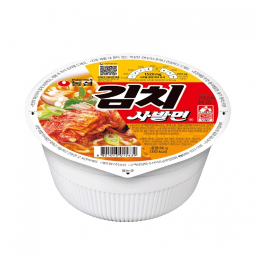 농심 김치사발면, 86g, 1개(유통기한 24년 12월 24일 까지)