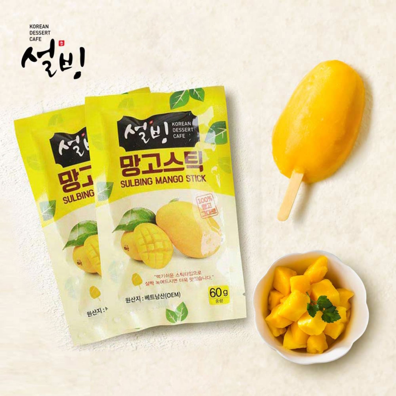 [설빙] 달콤한 망고를 그대로! 프리미엄 디저트 망고스틱 60g×10개 상품이미지