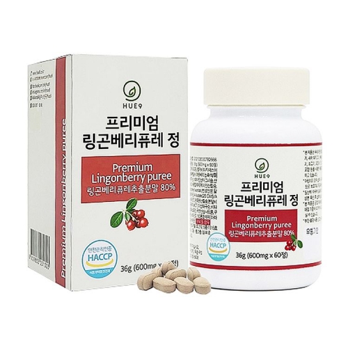 [휴나인] 프리미엄 글루타치온 엘라스틴 링곤베리 퓨레 정 600mg x 60정(유통기한: 24/11/14)