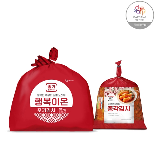 종가집 행복이온 포기김치 10kg+총각김치2.3kg