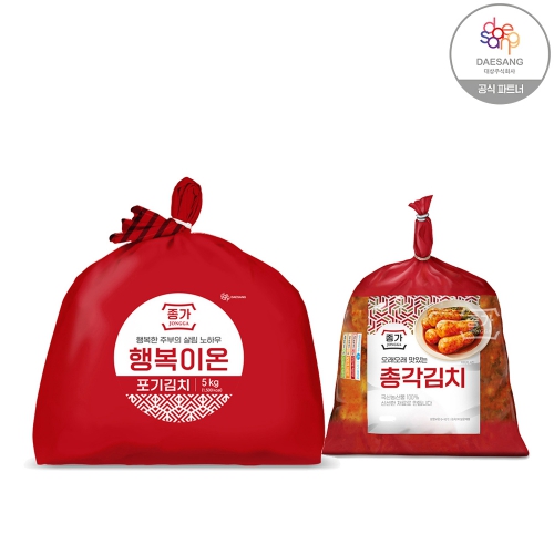 종가집 행복이온 포기김치 5kg+총각김치2.3kg