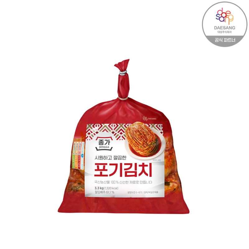 종가집 시원하고 깔끔한 포기김치 3.3kg 상품이미지