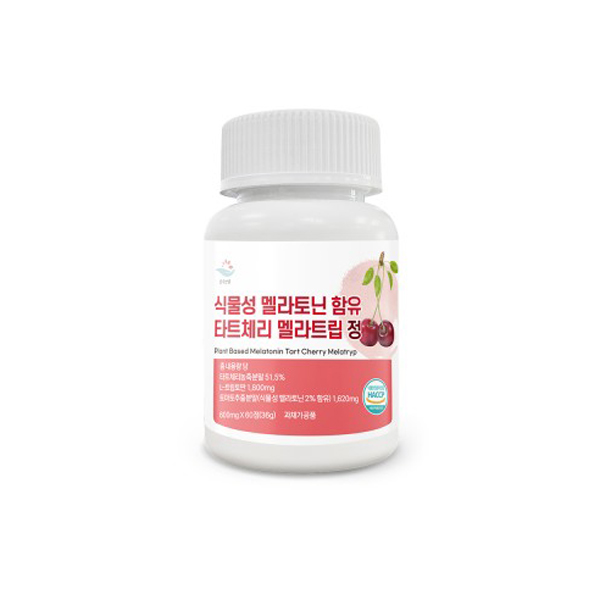 [순수한줌] 식물성 멜라토닌 함유 타트체리 멜라트립 정 600mg x 60정 상품이미지