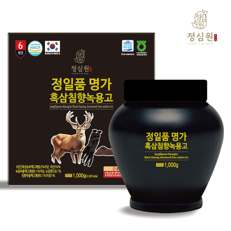 정심원 정일품 명가 흑삼침향녹용고 1kg 쇼핑백 증정 상품이미지