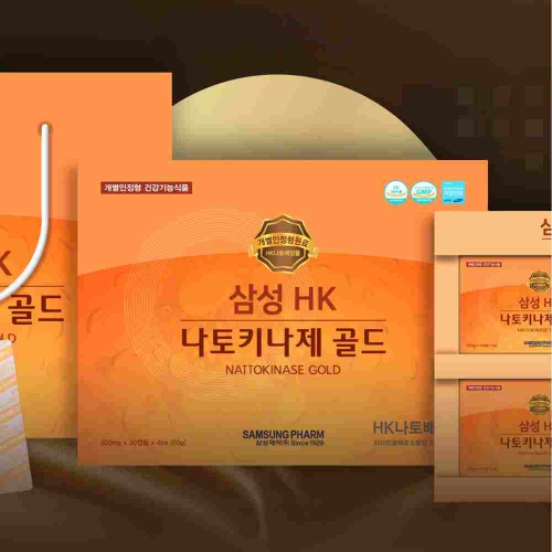 삼성제약 삼성HK 나토키나제 골드 500mg x 30캡슐 x 4개입 쇼핑백 증정