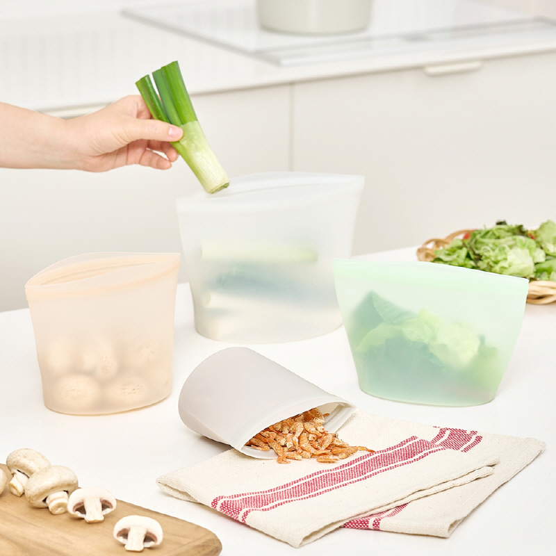 [바겐슈타이거] 실리콘지퍼백 3종세트_미스틱그레이(회색) 상품이미지