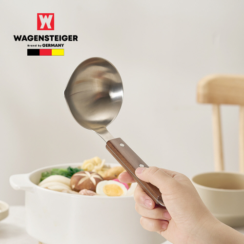 [바겐슈타이거]_스텐304 손잡이 우든 레이들(스파우트-물코O)