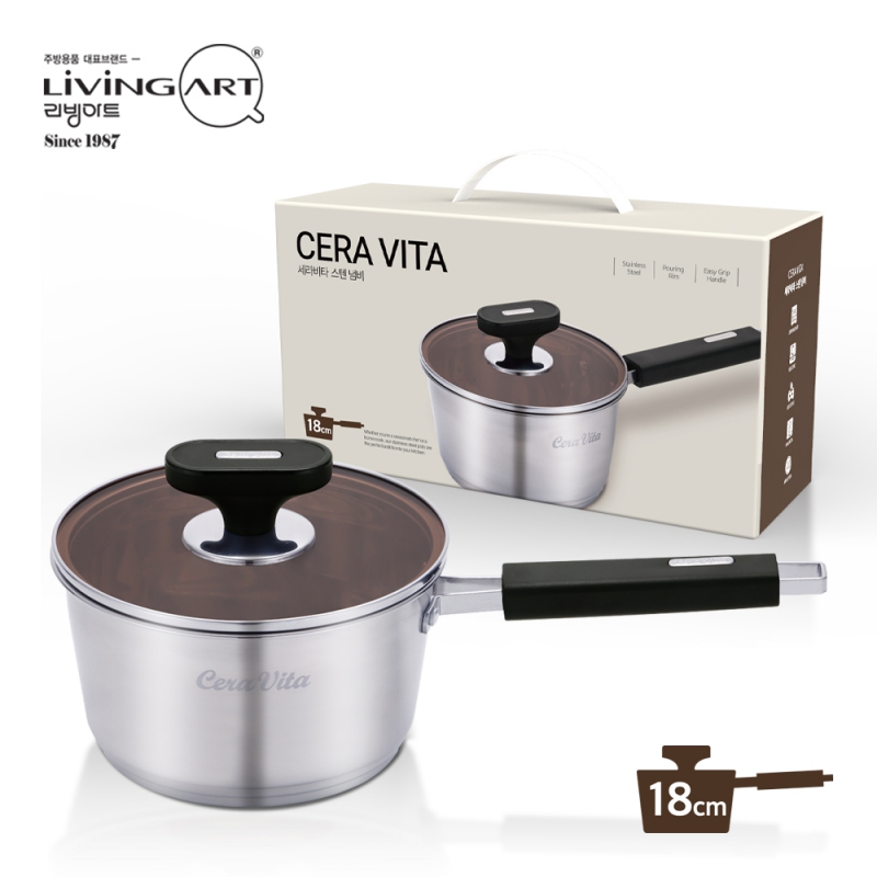 [리빙아트] 세라비타 스텐냄비 18cm편수 상품이미지