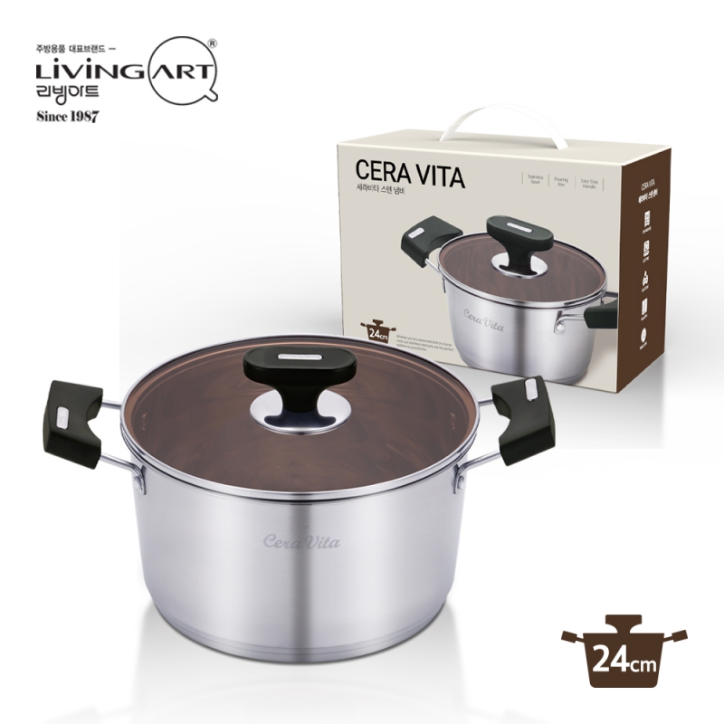 [리빙아트] 세라비타 스텐냄비 24cm양수 상품이미지