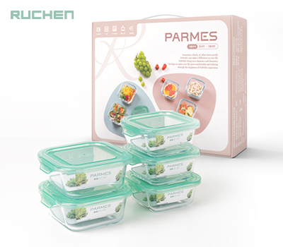 [루첸] 파르메스 내열유리용기 정사각5종세트(320ml*3개+520ml*2개) 상품이미지