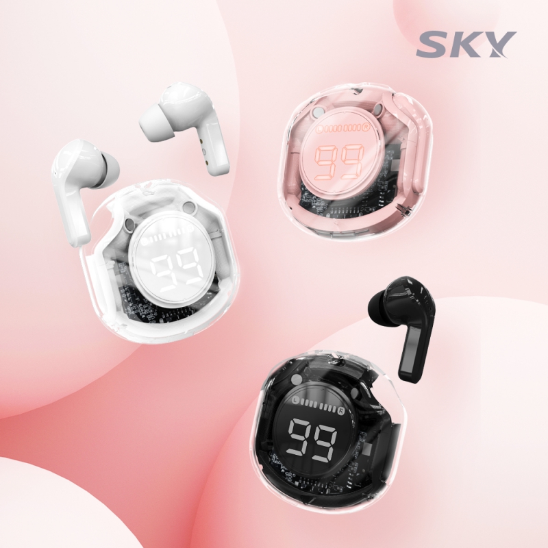 [스카이] 핏 클리어 LED 블루투스5.4 무선 이어폰+스트랩 17일 16시 상품이미지