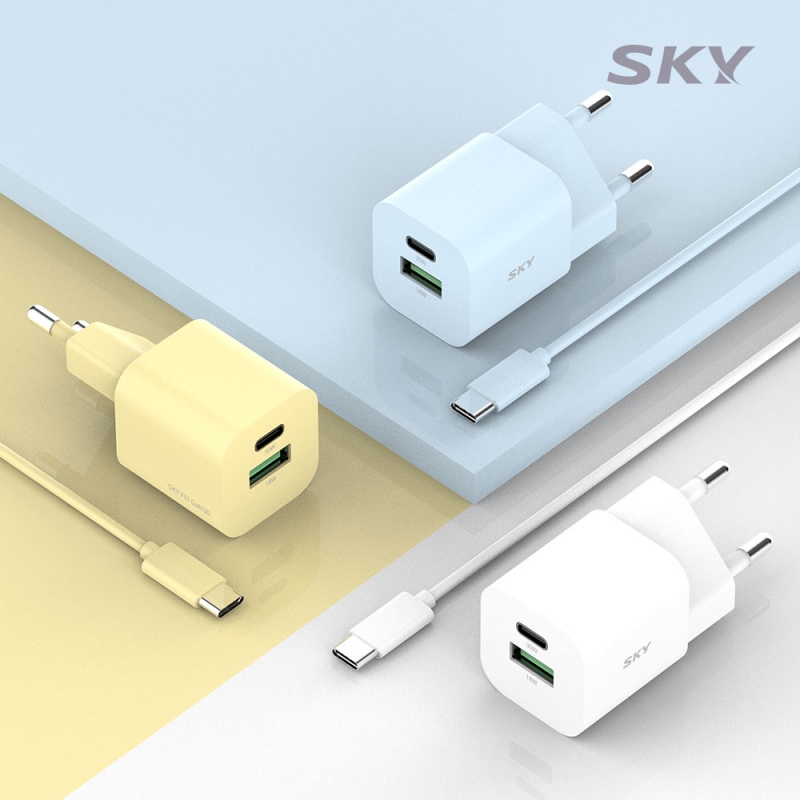 [스카이] 필 큐브 GaN 30W PD 2포트 초고속 충전기+CtoC 케이블 상품이미지