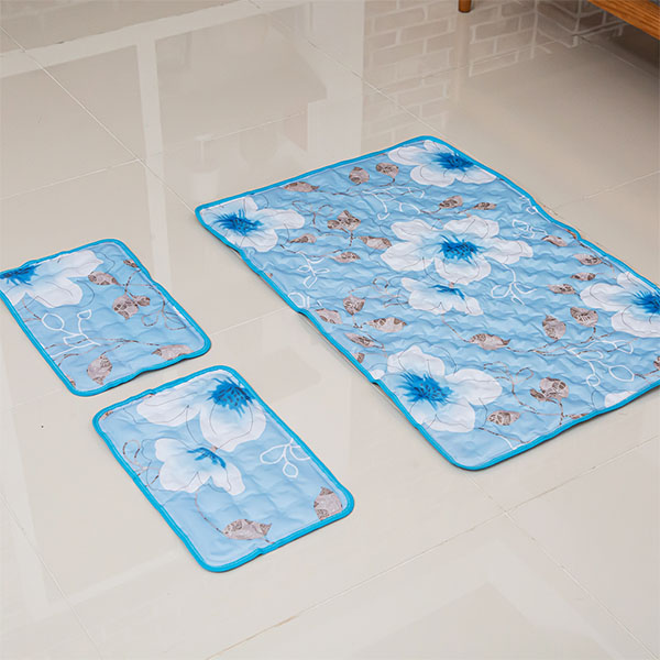 [루첸] 플라워 아이스 쿨매트 특대형 3종세트 더블 (FL-DB1)국내생산/쿨매트1장+쿨베개2장 상품이미지