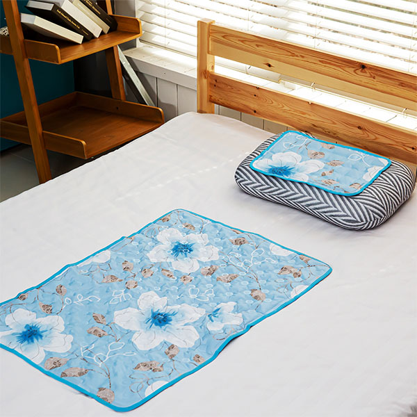 [루첸] 플라워 아이스 쿨매트 중형 2종세트 싱글 (FL-SL1)국내생산/쿨매트1장+쿨베개1장 26일 16시 상품이미지