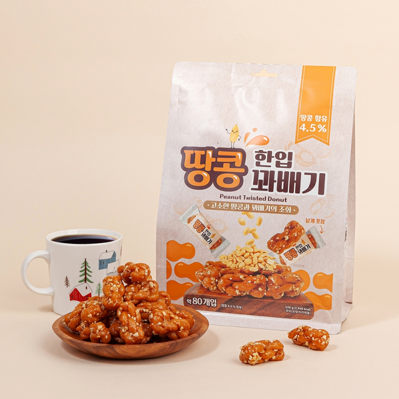 지브로와 달달 맛집 한입 땅콩 꽈배기 520g X 4봉 상품이미지