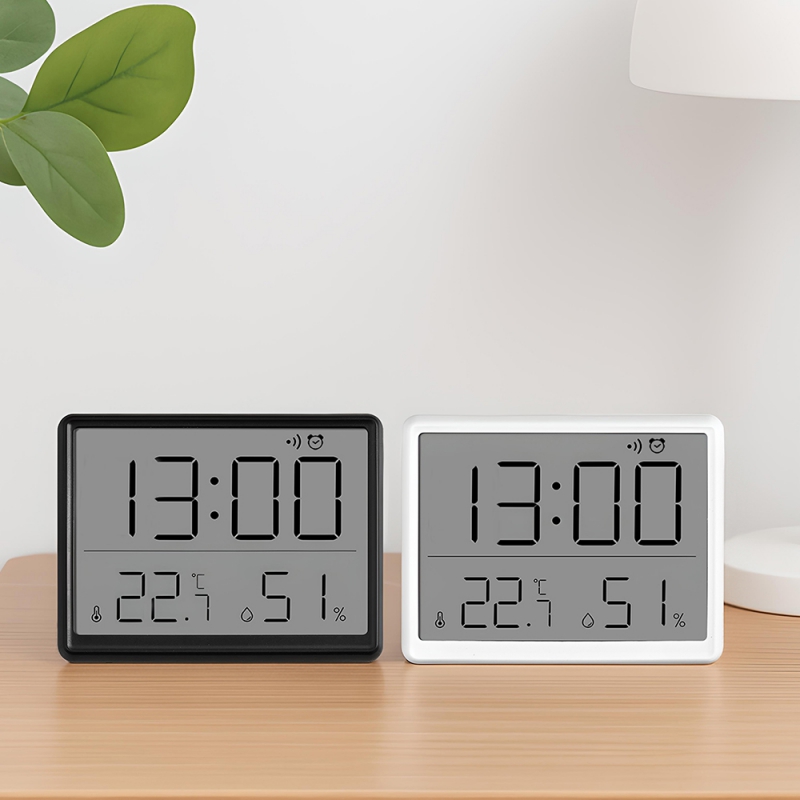 [레토] 온습도 탁상시계 자석부착 디지털 무소음 책상 알람시계 (LLC-TH10) 상품이미지