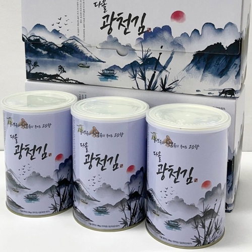 지브로와 다올 광천김 캔세트 VIP 3호 36g X 3캔 고급 선물박스 포장