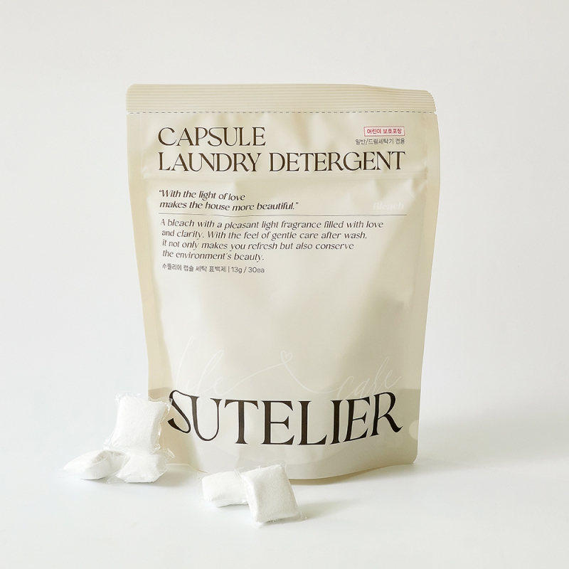 [수뜰리에] 캡슐세탁 표백제 30개입 국내산 100% 찌든 얼룩제거 상품이미지