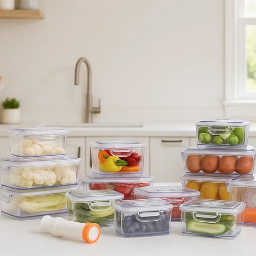 국내제조 진공 밀폐 용기 4종 + 펌프 1개 세트