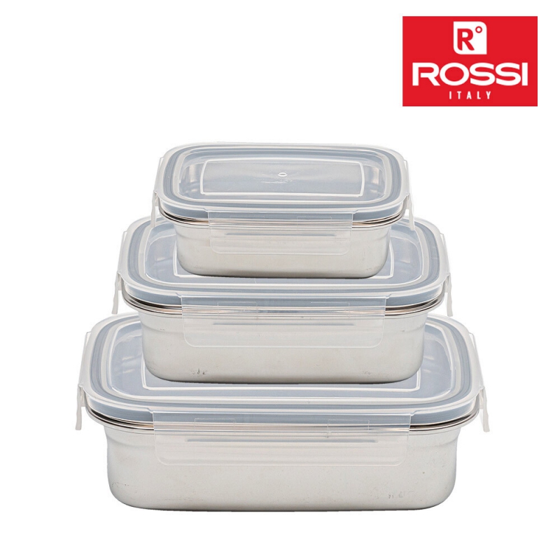 [로시] 뉴 더화이트 스텐 밀폐용기 3종 상품이미지