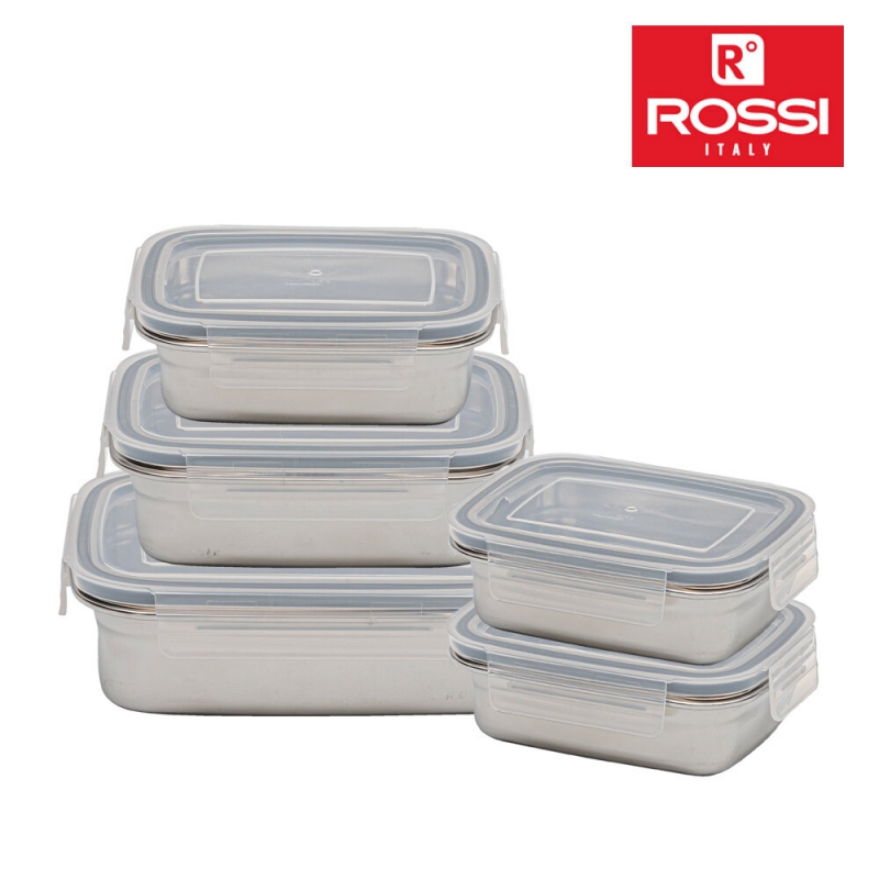 [로시] 뉴 더화이트 스텐 밀폐용기 5종 상품이미지