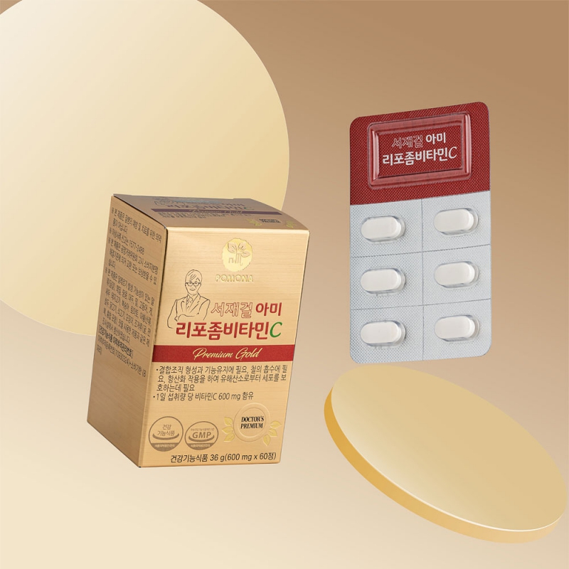 [서재걸] 박사 리포좀비타민C 고용량 흡수율 아미노산 함유 항산화 유해산소 600mg X 60정 상품이미지
