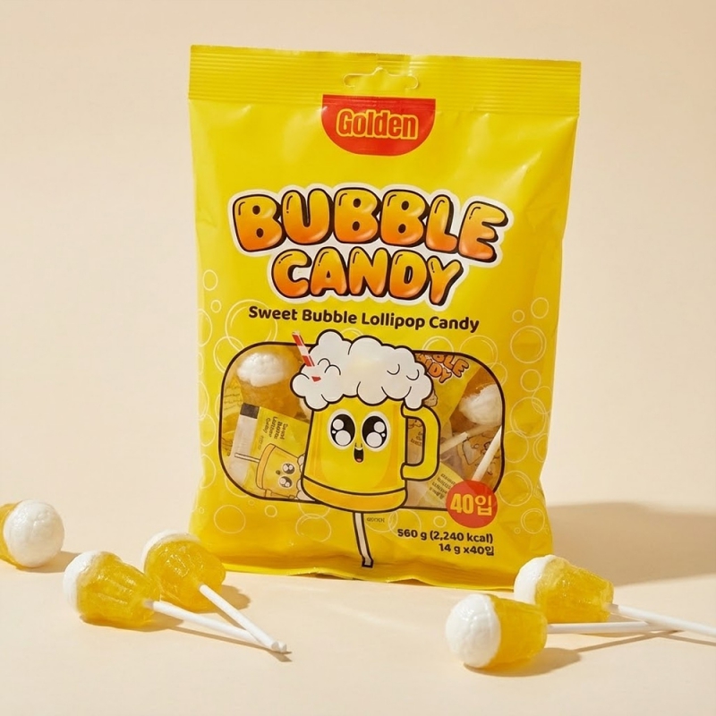 골든버블캔디 560g (14g x 40개입) X 2팩 파인애플맛 맥주사탕 맥주캔디 롤리팝 상품이미지