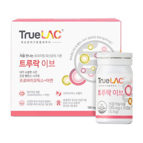 Truelac 질 유래 여성 유산균 180mg x 30캡슐