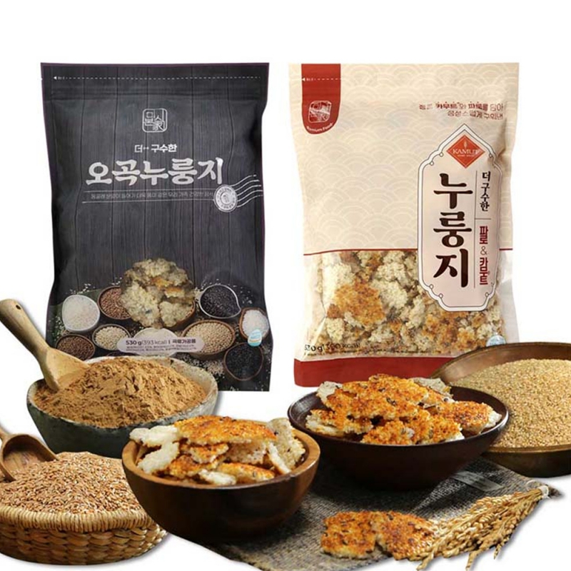 미식본가 오곡 파로 누룽지 2세트 ((오곡누룽지 4팩 + 파루카무트누룽지 4팩)총 8팩 (140회분)) 상품이미지