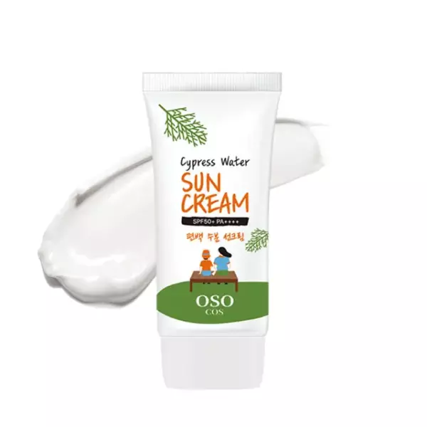 [유통기한 임박][무료배송]오쏘코스 편백나무 수분 선크림 SPF50+ PA++++, 50ml 26년 9월 12일 상품이미지