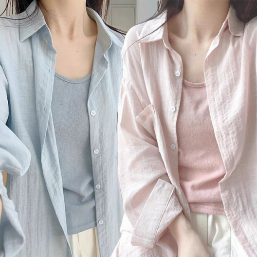 햇빛 차단 시스루 루즈핏 캐주얼 셔츠 NC057