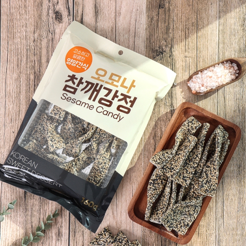 지브로와 오모나 영양간식 참깨 70프로 듬뿍 깨강정 160g X 2팩