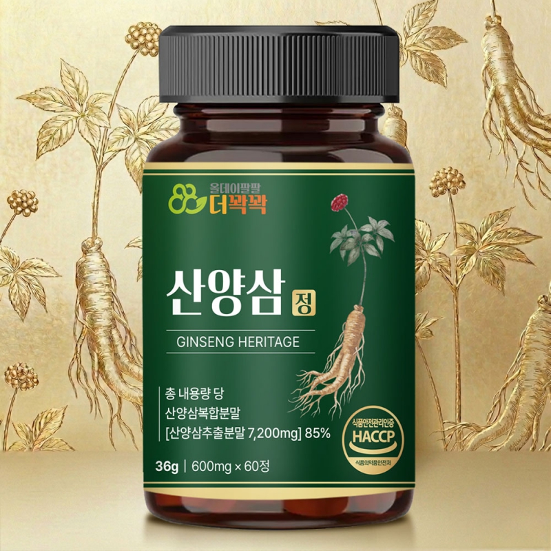 지브로와 더꽉꽉 산양삼 정 산양 컷 인삼 핏 올데이팔팔 600mg * 60정 상품이미지
