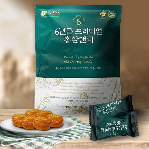[인삼농협] 6년근 프리미엄 홍삼 캔디 (1+1 / 270g) 외 1종