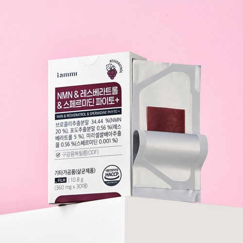 [iamme] (1+1) NMN & 레스베라트롤 & 스페르미딘 파이토+ 360mg x 30매