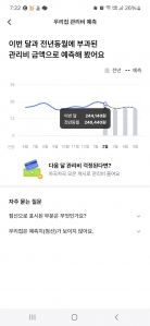 모바일로 전년대비 금액비교해봤어요