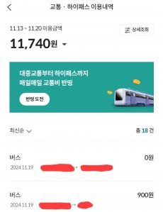 대중교통 이용내역 