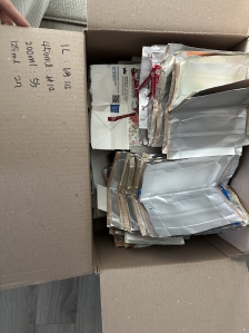 종이팩 모았어요