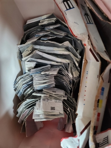 멸균팩을 모으고 있어요