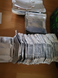 종이팩 모았어요 146장이네요