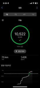 오늘 걸음 수 10,522보
