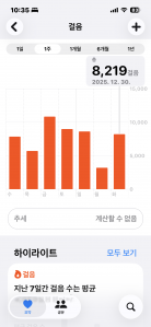 열심히 걸었어요.